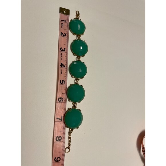 Acrylic Emerald Green Statement Bracelet, Gold Tone, up to 8.5 inches - Picture 8 of 8